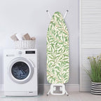 ZCFYGDX Ironing Board Cover Decor 15x54 Inch, Iron Board Cover with Nose Pocket, Nylon Buckle Fastening Stain Resistant Scorch Resistant,Protection Covers with Elastic Edge Fresh Green Leaf Print