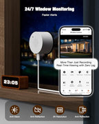 Atfoyer 2K Window Camera for Home Security with Full Color Night Vision, 2.4GHz WiFi Indoor Security Cameras, Human & Motion Detection, 24/7 Monitoring, 2 Way Talk, Easy Install