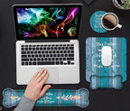 Keyboard Wrist Rest and Mouse Pad Wrist Support Set, Inspirational Quote Stay Positive Work Hard and Make It Happen Non-Slip Rubber PU Base for Home Office Working Studying Easy Typing & Pain Relief