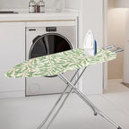 ZCFYGDX Ironing Board Cover Decor 17x49 Inch, Iron Board Cover with Nose Pocket, Nylon Buckle Fastening Stain Resistant Scorch Resistant,Protection Covers with Elastic Edge Fresh Green Leaf Print