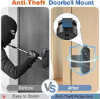 Anti-Theft Doorbell Mount No Drill Compatible with Orbitell Video Doorbell, Adjustable Mounting Bracket Holder Accessories for Apartment Rentals, Enhanced Protection Doorbell Mount Bracket