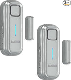 Daytech Refrigerator & Freezer Door Alarm - Adjustable 1-4 Minute Delay, 0-120dB Adjustable Siren, Door/Window Sensor for Home or Business (2 Pack, Grey)