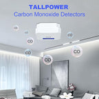 TALLPOWER Carbon Monoxide Detector,CO Gas Monitor Alarm,CO Sensor with LCD Digital Display and Sound Warning,CO Alarm with Sensitive CO Sensor,Battery Powered,for Home,Bedroom,Warehouse (1 Pack)