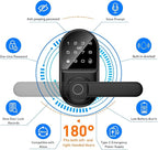 Smart keypad Door Lock with Handle，Fingerprint Keyless Entry Digital Lock with Built-in doorbell for Front Door,Bedroom,biometric Door knob,with Gateway Remote APP Control