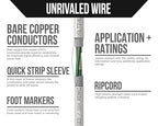 Voltive 14/4 Speaker Wire, in-Wall CL3 & Direct Burial, White, 250ft - 14AWG, 4 Conductors, Stranded Oxygen-Free Copper, UL Listed - V-1209-4