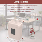 Bonsaii Compact Design for Business Paper Shredder, 6-Sheet Cross-Cut, Credit Card Shredder, Home Office, Handle for Document, Mail, Staple, 3.4 Gal Wastebasket, Pink