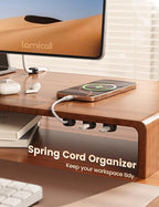Lamicall Cable Clips, Spring Cord Organizer Holder - 6Pack Compact Desk Cable Management Clips, Nightstand Phone Charging Cord Holder, 8mm Slot Adhesive Wire Organizer, Desk Office Accessory