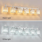 FDPBY Vanity Lights 6-Light Modern Crystal Vanity Light Chrome Bathroom Light Fixtures Over Mirror Crystal Bathroom Vanity Lighting Fixtures