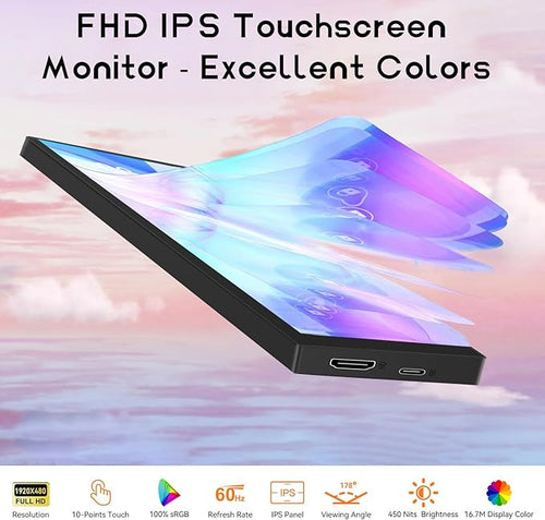 8.8 Inch Small Touchscreen Monitor, PC Temperature Display, PC Sensor Panel Display, IPS USB Mini Screen for Raspberry Pi, AIDA64 CPU RAM Data Temperature Monitor for ARGB Computer Case