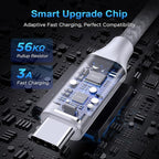 etguuds USB A to USB C Cable 6ft, 2-Pack, 3A Fast Charging Type C Charger Cord for iPhone 17 16 15 Pro Max 16e 17 Air, Samsung Galaxy S25 S24 S23 S22 S21 S20 A17 A16 A56 A55 Flip Fold, White