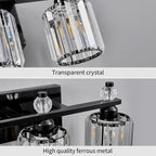 FDPBY Bathroom Vanity Lights 3-Light Plating Black Modern Crystal Vanity Light Fixtures Over Mirror Crystal Bathroom Vanity Lighting Fixtures
