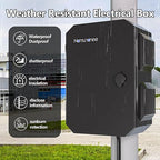 Outdoor Electrical Box, Cold-Rolled Steel Plate, Aluminum Alloy Back Beam, One-Piece Ventilation Design, IP65 Waterproof, Wall/Pole Mounted (15.7" x 12" x 8")