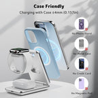 Acer 3 in 1 Charging Station for iPhone, Wireless Charger Stand,15W Fast MagSafe Charger for iPhone 17 16 15 14 13 12 Series-Apple Watch 10 9 8 7 6 5 4 3 2 SE and Ultra Series-Airpods 4 3 2 Pro Series