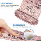 Mouse Pad Wrist Support and Keyboard Wrist Rest Set with Coasters, Inspirational Quote Stay Positive Work Hard and Make It Happen Wrist Mouse Pad with Non-Slip PU Base for Home Office Working Studying