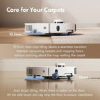Mova P10 Pro Ultra Robot Vacuum and Mop 13,000Pa Suction, 140°F Hot Water Auto Mop Washing & Drying, Dual Spinning Extenable Mop,10.5mm Lifting for Carpet, 360°Obstacle Avoidance, App Control