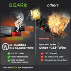 GEARit Outdoor Speaker Wire CL3 Rated, 16 Gauge Speaker Wire, Speaker Cable 100 ft for Outdoor Speakers, Patio, Garden, Backyard Audio, Direct Burial in Ground/in Wall, OFC (Black, 4-Conductors)