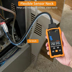 Neoteck Natural Gas Detector Gas Leak Detector with 12” Gooseneck Combustible Gas Detector with Audible & Visual Alarm Test Methane Propane Gasoline Natural Gas for Gas Pipeline Gas Stove and RV
