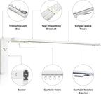Osprey Smart Curtain Track, Single-Piece Motorized Rod, Adjustable Length, Quiet Heavy-Duty Motor, Remote & App Control, Compatible with Alexa & Google Assistant, Ceiling or Wall Mounted