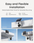 eufy Security eufyCam S4 4-Cam Kit,4K Solar Camera Wireless Outdoor, Triple Lens Bullet-PTZ Cam, 360° View, Cross-Cam Track, Al Recognition, 8X Zoom, Color Night Vision, 0 Monthly Fee, Local Storage