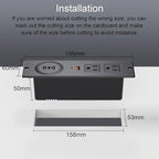 Recessed Power Strip with 15W Wireless Charger, Haiaoyyds Flush Mount Power Strip with 2 Outlets, 2 USB, and 6.56FT Flat Plug Cable, Furniture Recessed Outlet for Drawer, End Table, Sofa, Cabinet
