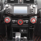 JeCar Air Conditioner Button Trim Cover Aluminum Alloy Knob Cover Compatible with Toyota 4Runner 2010-2023, Red