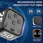 Rotating Cube Pomodoro Timer 5, 25, 10, 50 Min Preset + Custom Countdown, Desk Productivity Flip Visual Timer w/Silicone Case, Silent Mode, Ideal for ADHD Tool Study Work School (Black)