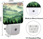 FSHVQKD Mountain Forest Landscape Painting Night Light,Plug Into Wall Decor for Stairway,Hallway,Kitchen,Dusk to Dawn Sensor Nightlights for Boys/Girls/Women/Men Room Gifts