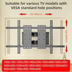 HILLPORT 98 100 TV Wall Mount 86 90 110 120 inch Full Motion Ultrathin Bracket Large Screen Heavy Duty Led Adjustable Articulating Stand Max vesa 900x600mm Load 220 lbs D10