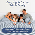 Full XL Bed Sheet Set - 4 Piece Extra Long Extended Full XL Sheets - Soft, Breathable & Cooling - Fits 8" to 16" Mattress with Deep Pockets - 54" x 80" - Wrinkle and Fade Resistant - Blue Stripes 2