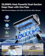 PureMatt Pro 35Kpa Max Suction AI Mattress Vacuum [100% Allergen, Dust & Pet Hair Removal] Bed Vacuum Cleaner with UV Lights, Ultrasonic, HEPA Filter & Sensor, for Bed, Sofa, Carpet, Corded, Gray