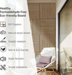 ARMURO Acoustic Wood Panels for Wall 4-Pack - Natural Oak Veneer Soundproof Panels for Home & Office, 23.6" Wood Wall Panels with Noise Reduction (23.6" W x 23.6" L)
