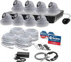 Swann 4K UHD Home Security Camera System, 16Ch NVR with 2TB HDD, 8 Indoor Outdoor Dome IP Cameras, PoE Wired, Video Analytics, 2-Way Audio, Sirens, Color Night Vision, True Detect, 24/7,1689808D