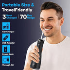 SOLIHY Cordless Water Flosser, Water Dental Flosser, Rechargeable Irrigation Cleaner,4 Modes Portable Water Flosser with 5 Nozzles, Water Flossers for Teeth, Dental Tools (Black)