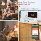 PerfeSafe Life Alert Systems for Seniors No Monthly Fee, Wi-Fi APP Control Wireless Caregiver Pager for Elderly at Home, Medical Alert Systems for Patients with 1 Receiver 2 Call Button 2 Watch Button