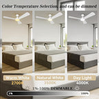 SMAAIR 56 Inch Smart Wifi Ceiling Fans with Dimmable LED Lights and Remote, Compatible with Alexa/Google Home/Siri/APP, Outdoor DC Fans with 10 Speeds, Timer/Schedule, White
