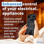 Shelly Plus 1PM | WiFi Smart Relay Switch with Power Metering | Home Automation | Bluetooth Gateway | Compatible with Alexa & Google Home | iOS Android App | No Hub | Wireless Lighting Control