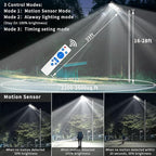 JAYNLT 3000W Solar Street Lights Outdoor,6500K 298000LM Highest Lumen Solar Parking Lot Lights,Waterproof Duks to Dawn Solar Flood Security Lights Motion Sensor for Yards, Driveways