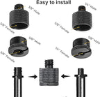 IXTECH Mic Stand Adapter Set 8 pieces Metal Microphone Stand Screw Thread Adapter 5/8 Female to 3/8 Male 3/8 Female to 5/8 Male 5/8 Female to 1/4 Male 1/4 Female to 5/8 Male Tripod Adapter