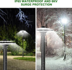 80W LED Post Top Light with Photocell, 11200 lumens 5000K Circular Area Pole Lights, IP65 Waterproof Outdoor Post Light Fixtures for Garden Yard Street Parking Lot Lighting UL Listed, AC100-277V