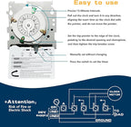 T104M Electromechanical Timer Switch Versatile Scheduling Manual Override,1-12 Cycles Per Day - Manual Override