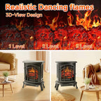 24" Electric Fireplace Heater Stove - Infrared Heater with Realistic LED 3D Flames and Remote Contro, Fire Place Electric, Fake Freestanding Fireplace for Indoor Use, Timer, 750 | 1500W