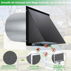 4 Inch Dryer Vent Cover Outside,Dryer Vent Cover Outdoor Wall Vent Hood Dryer Exhaust Vent Cap,Hooded Wall Vent with Screen & Damper,Wall Mount Extractor Vent for Dryer Duct AC,Galvanized Steel,Black