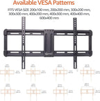 Amazon Basics Low Profile TV Wall Mount with Horizontal Post Installation Leveling for 32 to 86 inch TVs, Black