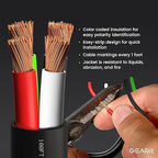 GEARit Outdoor Speaker Wire CL3 Rated, 16 Gauge Speaker Wire, Speaker Cable 250 ft for Outdoor Speakers, Patio, Garden, Backyard Audio, Direct Burial in Ground/in Wall, OFC (Brown, 4-Conductors)