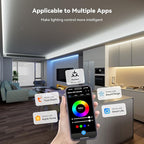 MIWISE Matter LED Controller,Dimmable WiFi Controller for LED Strip Light,Works with Alexa/Google Assistant/Homekit/Apple Home/Siri,for Single Color/CCT/RGB/RGBCCT/RGBW COB LED Strip Light,DC12-48V
