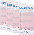 4 Pack Pink Guest Checks Books for Servers Server Note Pads, Waiter Checkbook, Waitress Notepad for Restaurants, Paper Checks 50 Sheets/Pack, 200 Total Tickets