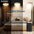 ELEGRP Dimmer Light Switch for 300W Dimmable LED/CFL Lights and 600W INC/HAL Bulbs, Single Pole/3-Way LED Slide Dimmer Light Switch, Wall Plate Included, UL Listed, 2 Pack, Matte Black