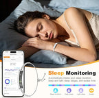 Smart Bracelet for Women, Jewelry Fitness Tracker with 2 Bands, Heart Rate & SpO₂ Monitor, Stress & Sleep Tracking, Step & Calorie Counter, 5ATM Waterproof for iOS & Android, No Subscription, Silver