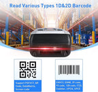 JRHC Wireless Barcode Scanner, Portable Inventory Scanner 1D 2D&PDF417 Data Collector Data Terminal Inventory Device with 2.4GHz Wireless & USB Wired Connection Bar QR Code Scanners
