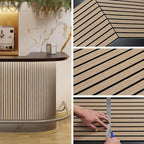 ARMURO Acoustic Wood Wall Panels, 2 PCS Slat Wall Panels - Walnut Veneer Soundproof Panels for Home & Office, 94.5" Extra-Long Easy Peel & Stick Panels for Walls (11.8"W x 94.5"L)